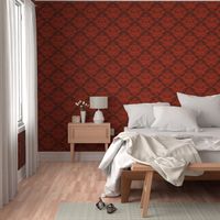 Calvarium Damask - red on red