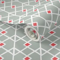 Annika Diamond - Geometric Grey & Red 