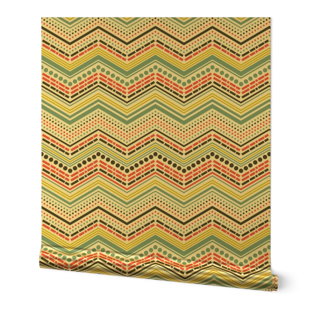 Dash & Dot Chevron - Geometric Stripe