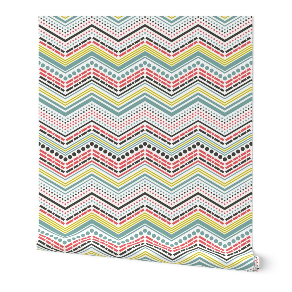 Dash & Dot Chevron - Geometric Stripe