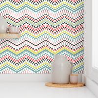 Dash & Dot Chevron - Geometric Stripe