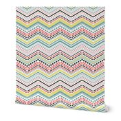 Dash & Dot Chevron - Geometric Stripe