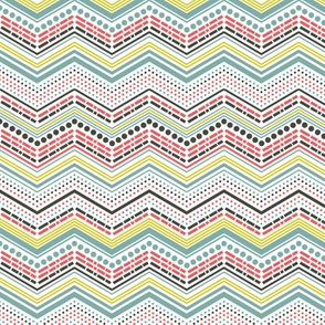 Dash & Dot Chevron - Geometric Stripe