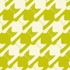 medium - cats-tooth in lime green and light yellow
