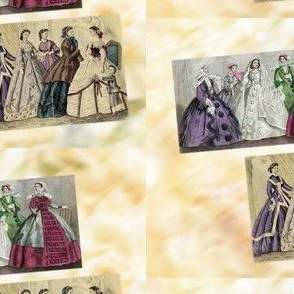 Godey's Ladies Fashion Plate Victorian Wedding Brides 1860s