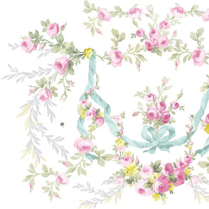 Rococo Rose Swag in Easter colors