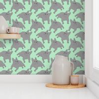 Tinted French Bulldog sketch - green