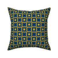Royal Checkers in Blue & Yellow