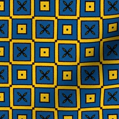 Royal Checkers in Blue & Yellow