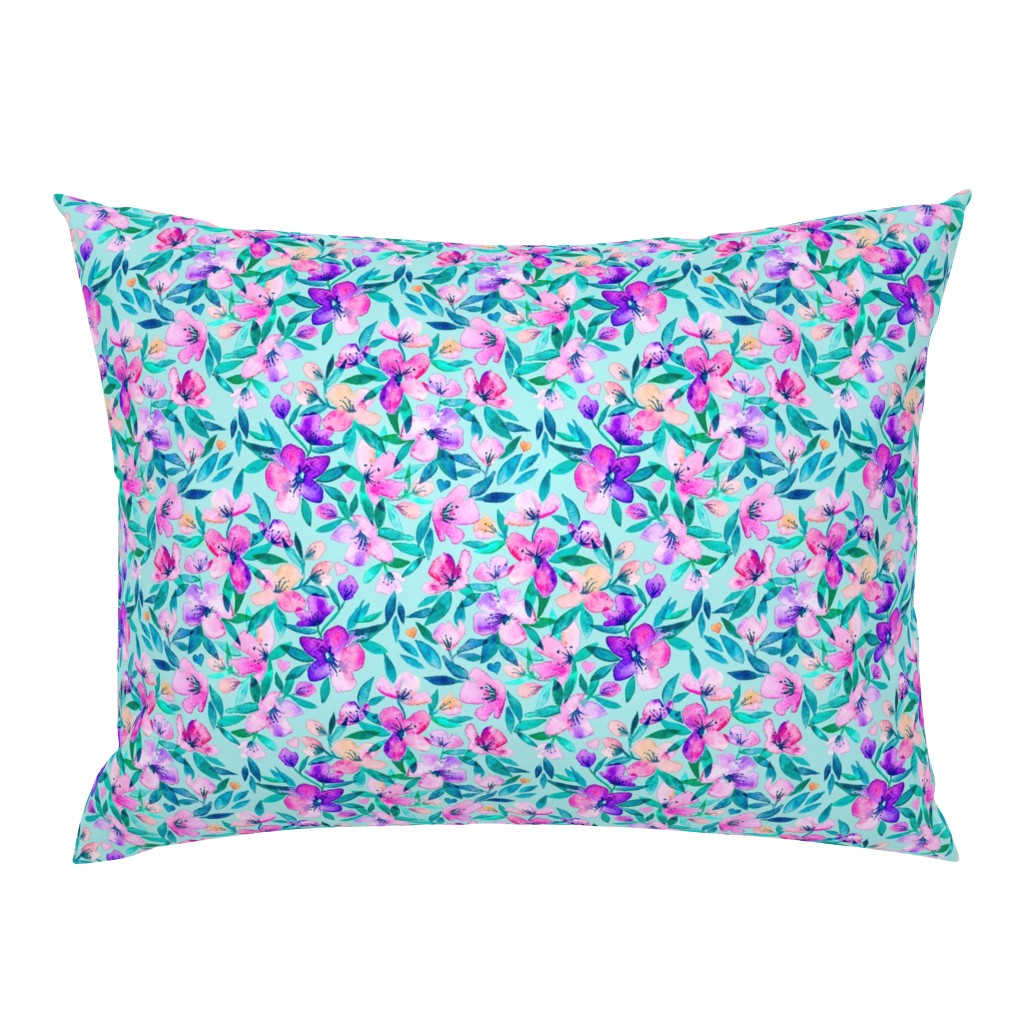   Light blue and purple spring floral - large