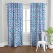   Light blue and purple spring floral - large