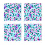   Light blue and purple spring floral - large
