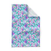   Light blue and purple spring floral - large