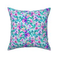   Light blue and purple spring floral - large