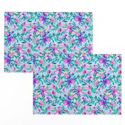   Light blue and purple spring floral - large