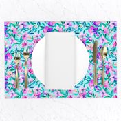   Light blue and purple spring floral - large