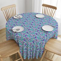   Light blue and purple spring floral - large