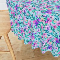   Light blue and purple spring floral - large