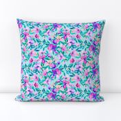   Light blue and purple spring floral - large