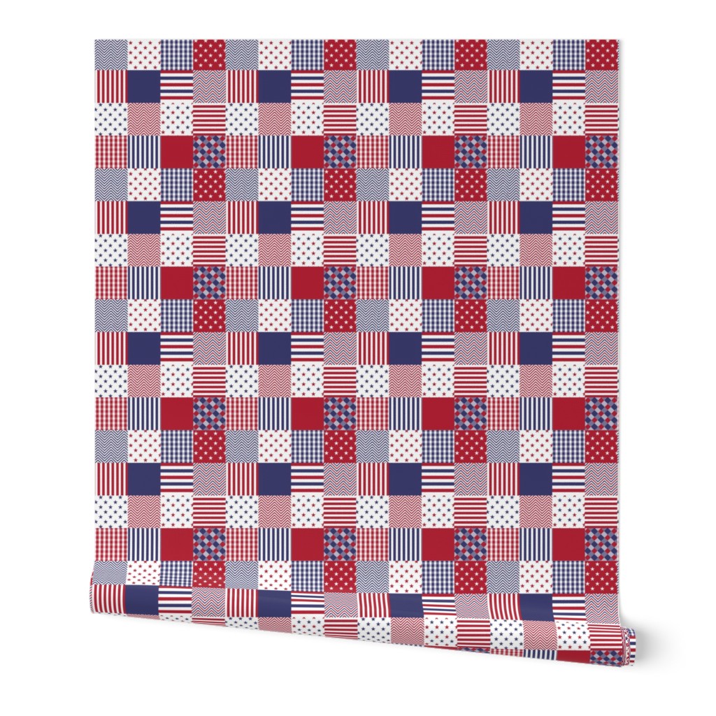 USA Americana Patchwork Red White & Blue Quilt