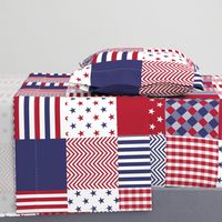 USA Americana Patchwork Red White & Blue Quilt