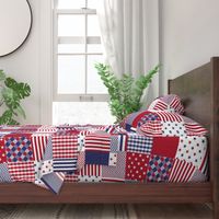 USA Americana Patchwork Red White & Blue Quilt