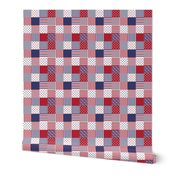 USA Americana Patchwork Red White & Blue Quilt