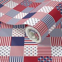 USA Americana Patchwork Red White & Blue Quilt