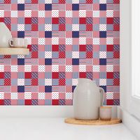 USA Americana Patchwork Red White & Blue Quilt