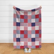 USA Americana Patchwork Red White & Blue Quilt