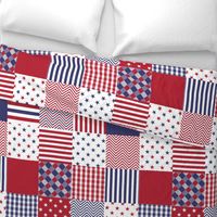 USA Americana Patchwork Red White & Blue Quilt