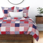 USA Americana Patchwork Red White & Blue Quilt