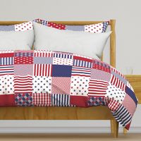 USA Americana Patchwork Red White & Blue Quilt