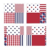 USA Americana Patchwork Red White & Blue Quilt