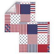 USA Americana Patchwork Red White & Blue Quilt