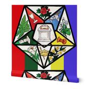 Large 2" Striped OES Eastern Star Stained Glass