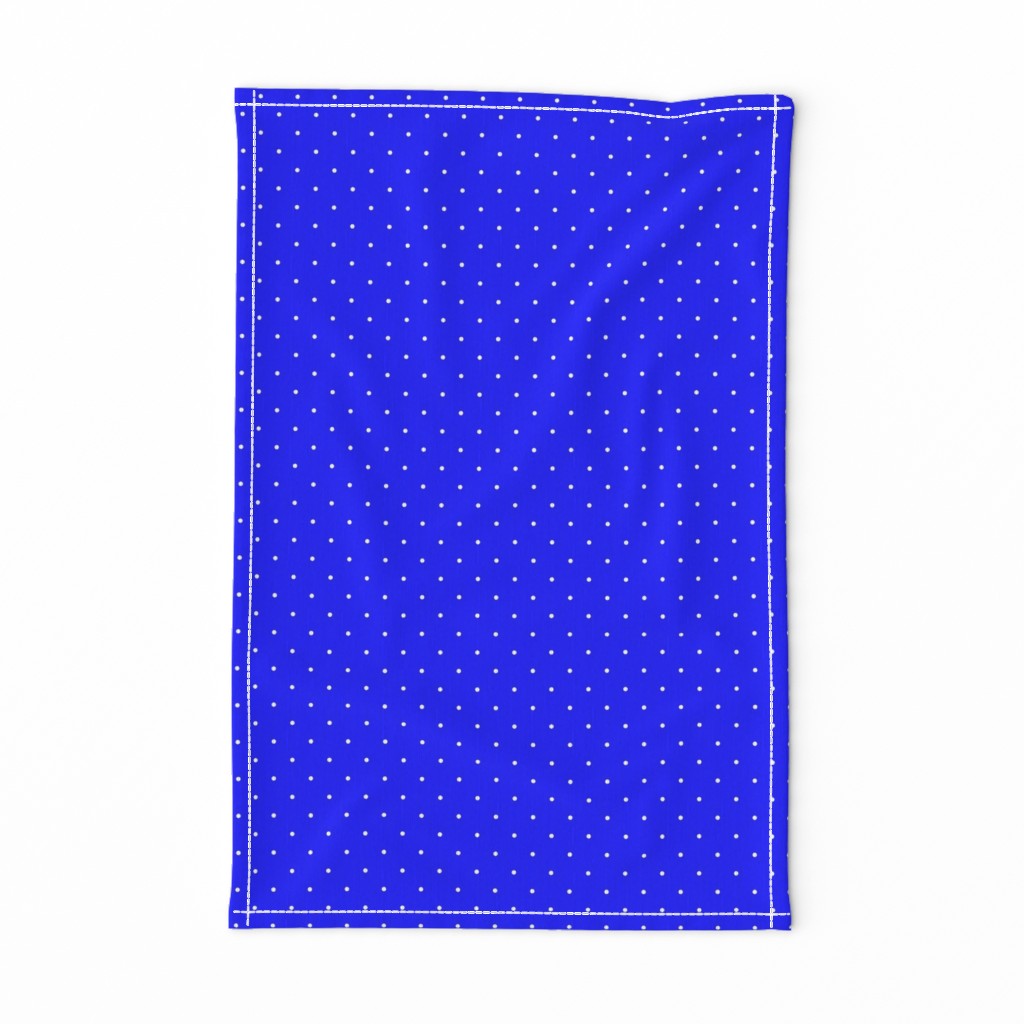 Royal Blue and White Mini Polka Dots