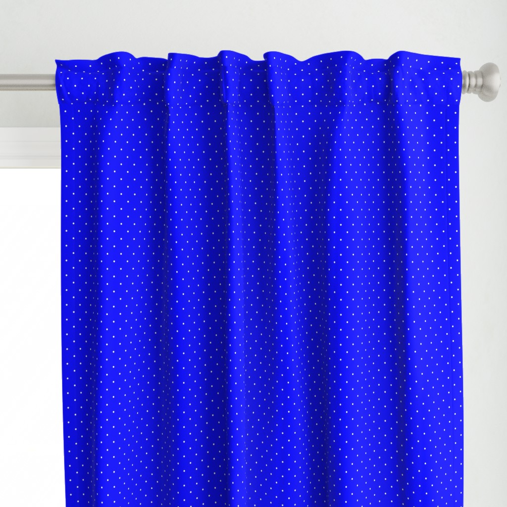 Royal Blue and White Mini Polka Dots