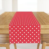 Coral and White Polka Dots