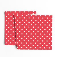 Coral and White Polka Dots