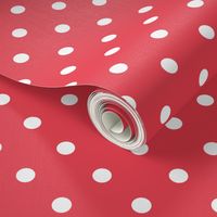 Coral and White Polka Dots