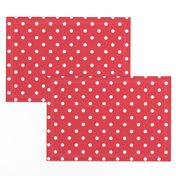 Coral and White Polka Dots