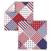 USA Americana Patchwork Red White & Blue Quilt Patterns