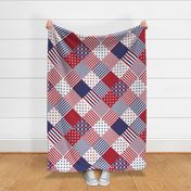 USA Americana Patchwork Red White & Blue Quilt Patterns