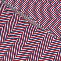  USA Flag Red, White Blue Wavy ZigZag Chevron Stripes