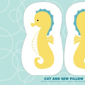 seahorse cut and sew fat quarter pillow