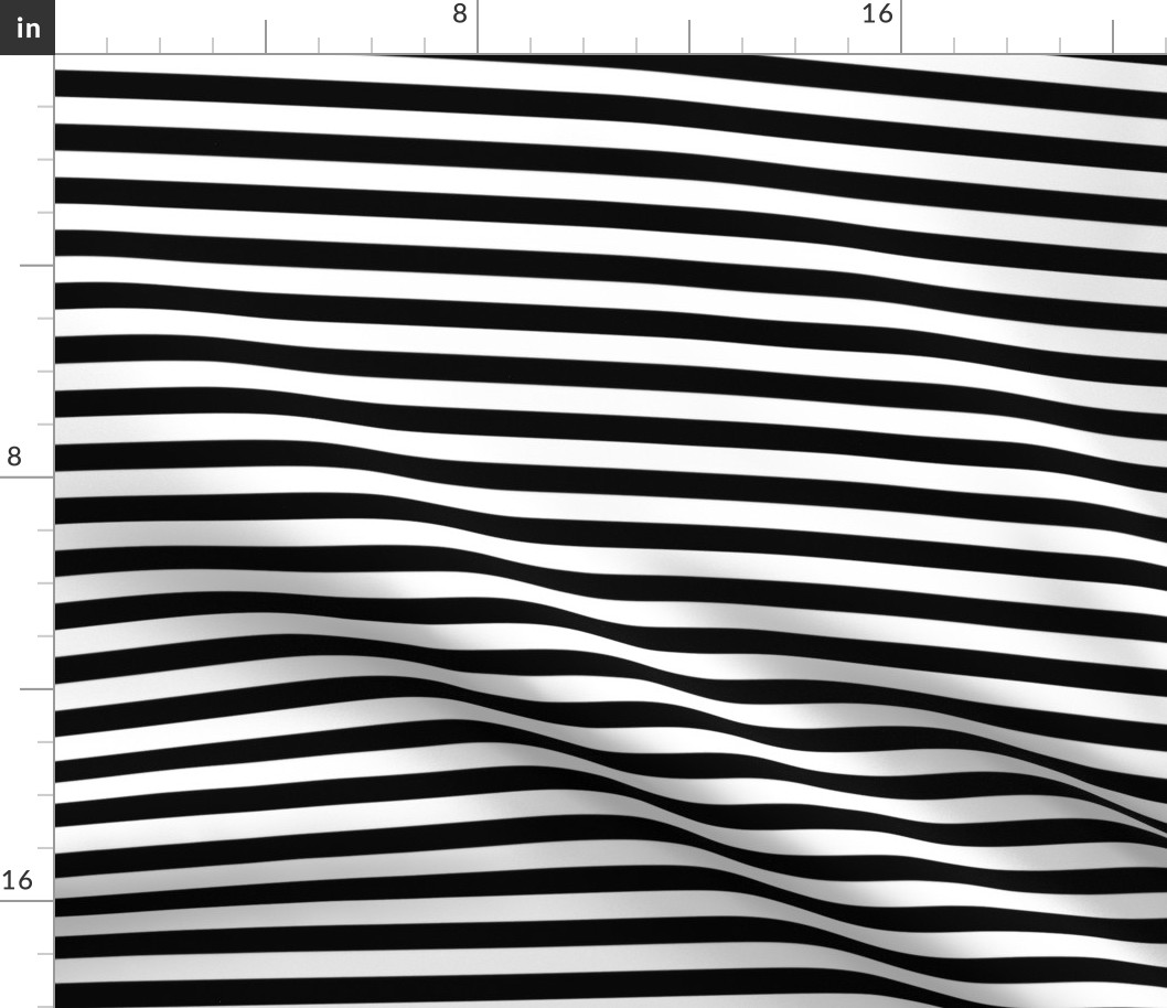 Licorice Black and White 1/2" Stripes