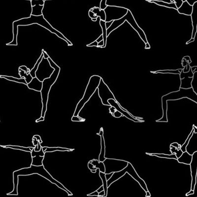 Yoga Outlines on Black // Large