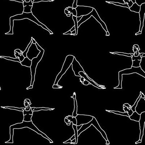 Yoga Outlines on Black // Large