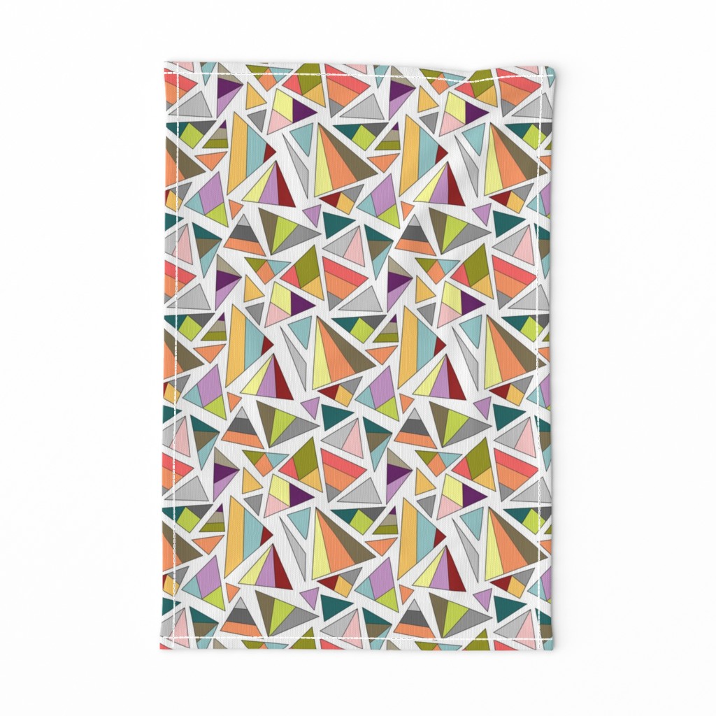 triangles in multicolor with white background